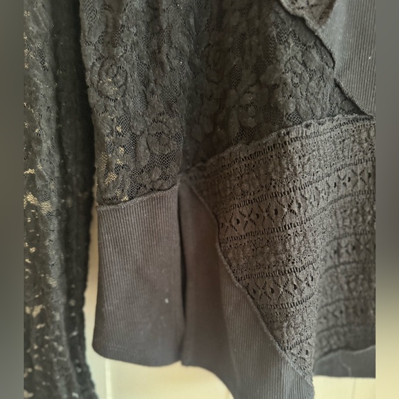 Free People Black Lace Long Sleeve Top - Picture 8 of 9